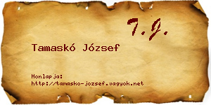 Tamaskó József névjegykártya